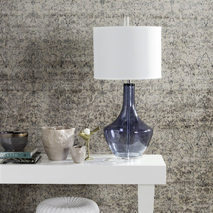 Safavieh MERCURY Table Lamp – Elegant Silver Mercury Glass Design for Timeless Home Décor and Ambiance Light Blue LIT4141B