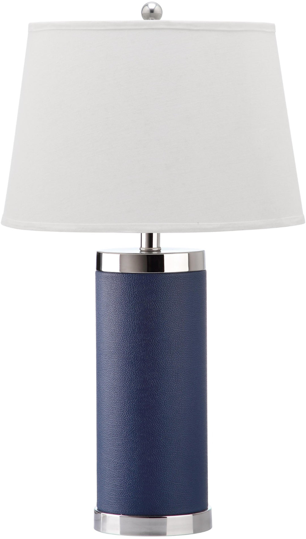 Safavieh LEATHER Column Table Lamps in Navy - Modern Design for Stylish Ambient Lighting & Home Decor LIT4144A-SET2