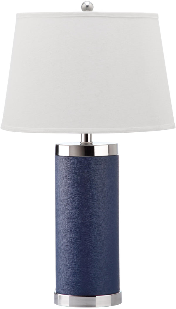 Safavieh LEATHER Column Table Lamps in Navy - Modern Design for Stylish Ambient Lighting & Home Decor LIT4144A-SET2