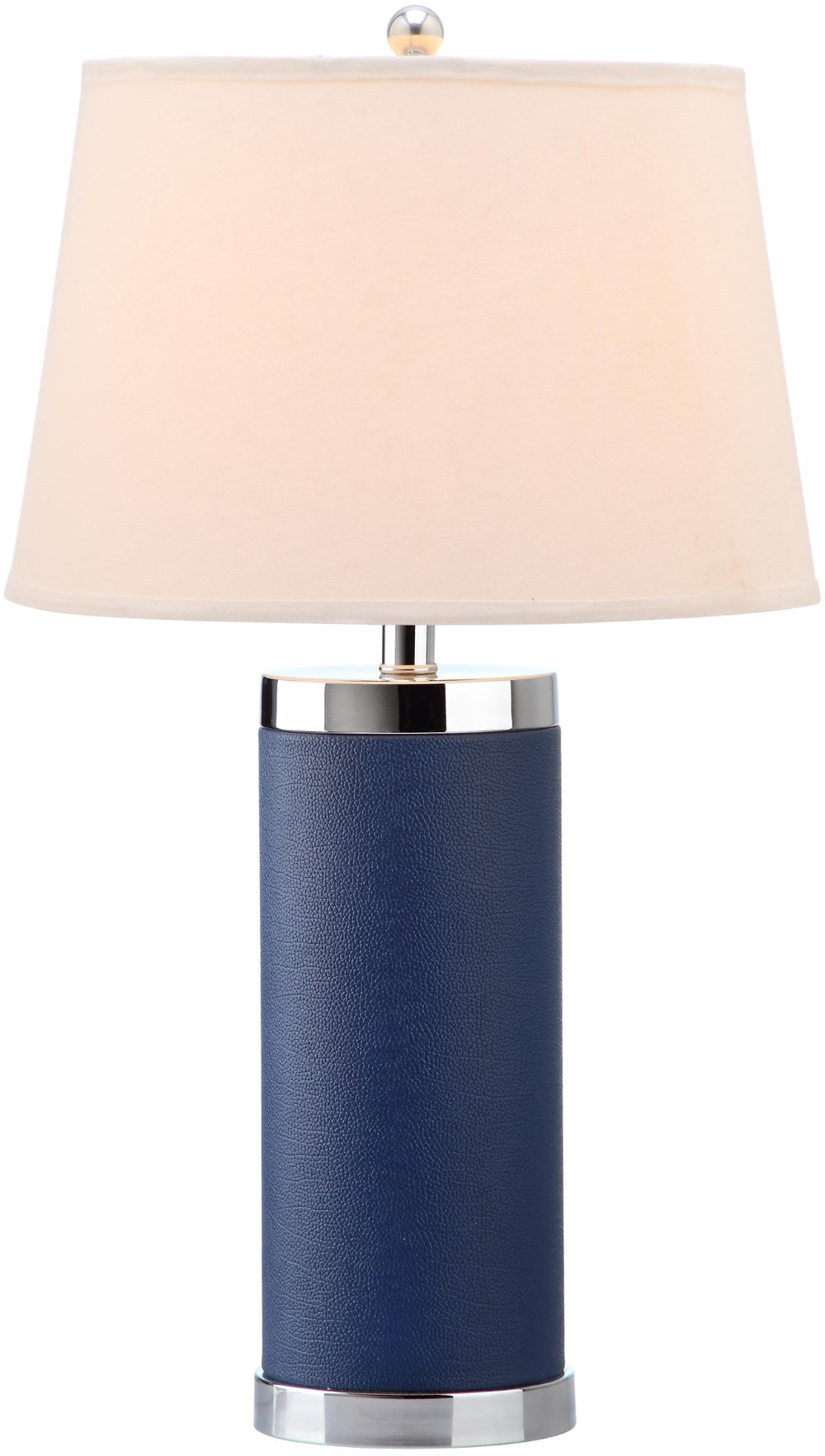 Safavieh LEATHER Column Table Lamps in Navy - Modern Design for Stylish Ambient Lighting & Home Decor LIT4144A-SET2