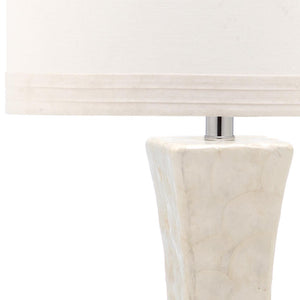 Safavieh SHELLEY Coastal Elegance Table Lamps Set of 2 - 30-Inch White Shell Design for Warm Ambiance LIT4146A-SET2