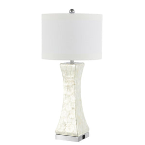 Safavieh SHELLEY Coastal Elegance Table Lamps Set of 2 - 30-Inch White Shell Design for Warm Ambiance LIT4146A-SET2