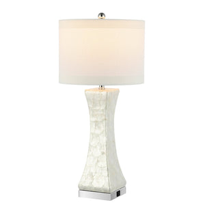 Safavieh SHELLEY, Coastal-Inspired Table Lamp Set of 2 with USB Port, 30.5 Inch Cream Shell Design, Elegant Decor LIT4146A-SET2-U