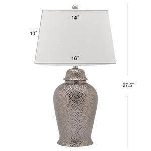 Safavieh STERLING Ginger Jar Table Lamps Set of 2 - Elegant Silver Ceramic Design for Home Décor & Lighting LIT4147A-SET2