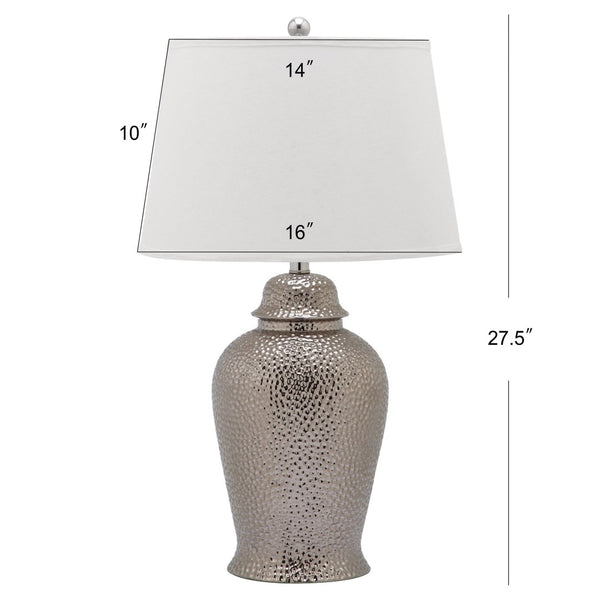 Safavieh STERLING Ginger Jar Table Lamps Set of 2 - Elegant Silver Ceramic Design for Home Décor & Lighting LIT4147A-SET2