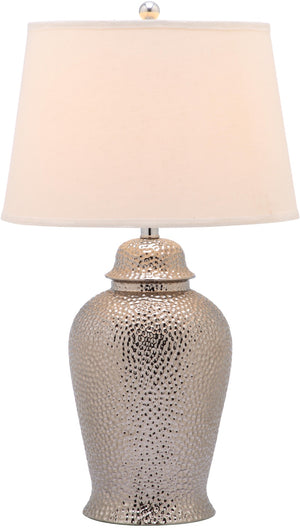 Safavieh STERLING Ginger Jar Table Lamps Set of 2 - Elegant Silver Ceramic Design for Home Décor & Lighting LIT4147A-SET2