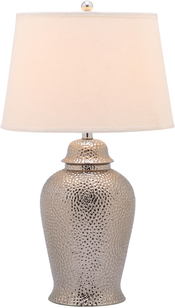 Safavieh STERLING Ginger Jar Table Lamps Set of 2 - Elegant Silver Ceramic Design for Home Décor & Lighting LIT4147A-SET2
