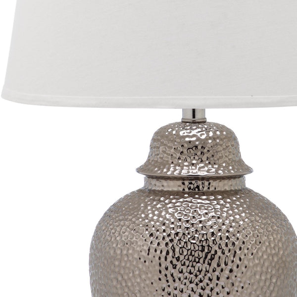 Safavieh STERLING Ginger Jar Table Lamps Set of 2 - Elegant Silver Ceramic Design for Home Décor & Lighting LIT4147A-SET2