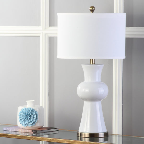 Safavieh Lola Column Table Lamp - Chic White Ceramic Design For Elegant Home Decor And Cozy Illumination White Ceramic Lit4150b