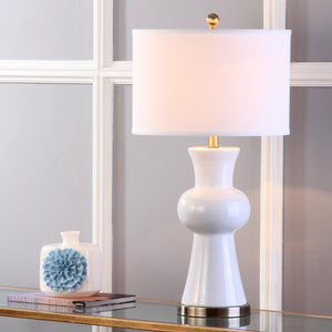 Safavieh Lola Column Table Lamp - Chic White Ceramic Design For Elegant Home Decor And Cozy Illumination White Ceramic Lit4150b