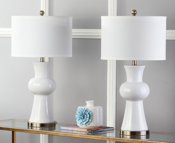 Safavieh Lola Column Table Lamp - Chic White Ceramic Design For Elegant Home Decor And Cozy Illumination White Ceramic Lit4150b