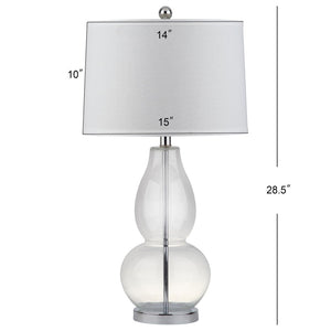 Safavieh MERCURIO Double Gourd Table Lamps - Elegant Ambient Lighting for Timeless Home Décor and Style Clear LIT4155B-SET2