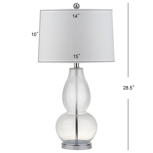 Safavieh MERCURIO Double Gourd Table Lamps - Elegant Ambient Lighting for Timeless Home Décor and Style Clear LIT4155B-SET2