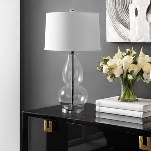 Safavieh MERCURIO Double Gourd Table Lamps - Elegant Ambient Lighting for Timeless Home Décor and Style Clear LIT4155B-SET2