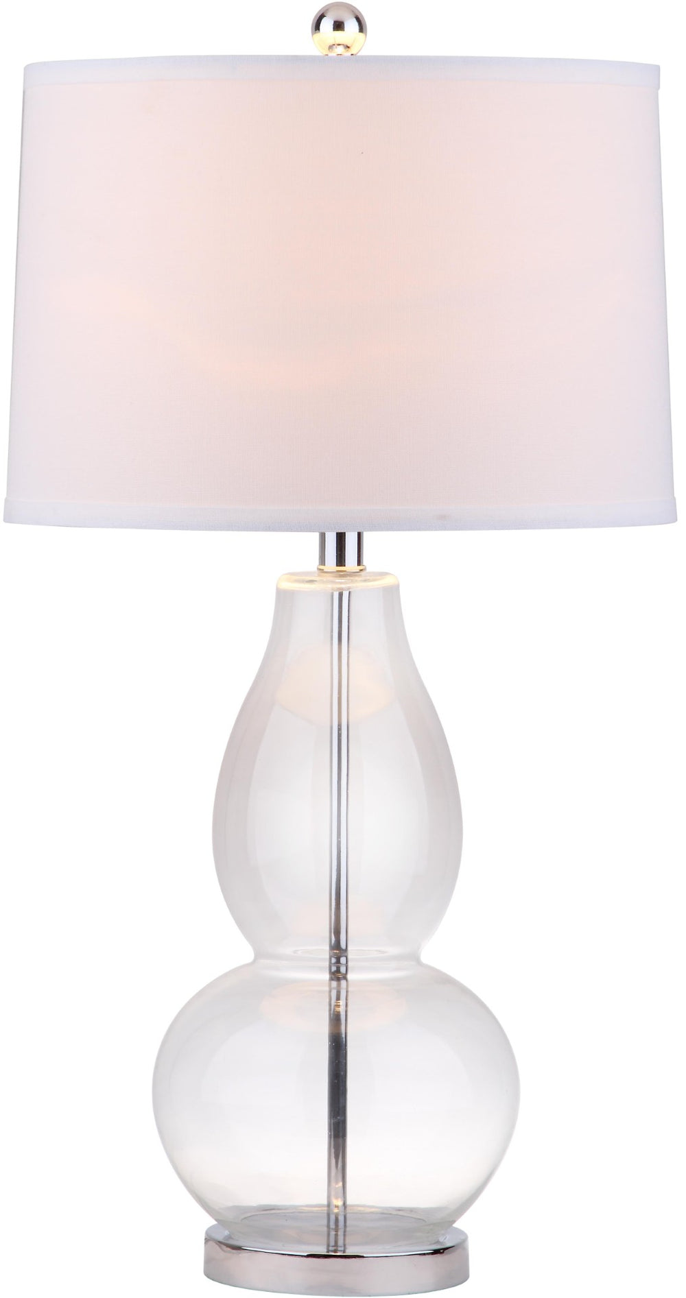 Safavieh MERCURIO Double Gourd Table Lamps - Elegant Ambient Lighting for Timeless Home Décor and Style Clear LIT4155B-SET2