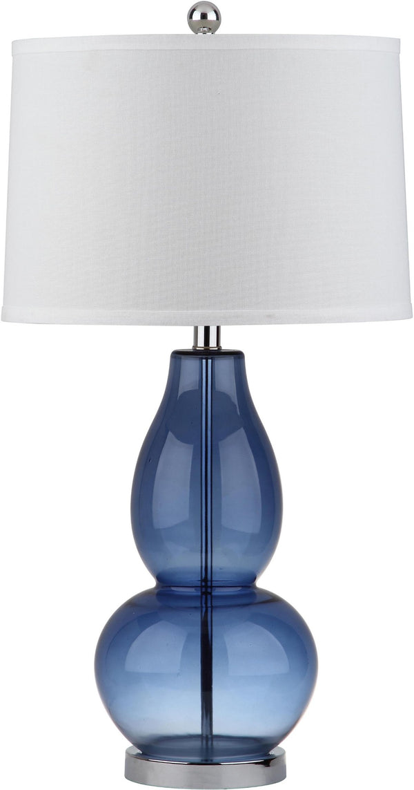 Safavieh MERCURIO, Stylish 28-Inch Blue Table Lamp Set of 2 with USB Ports for Modern Home Decor & Functionality LIT4155C-SET2-U