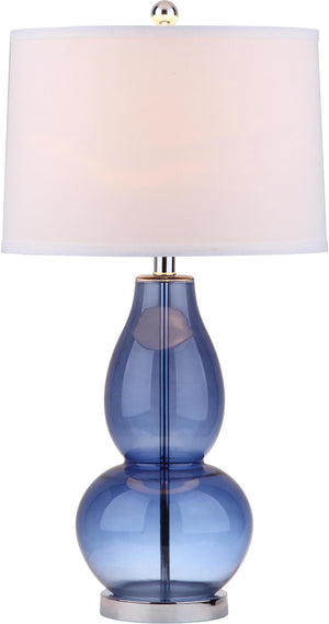 Safavieh MERCURIO, Stylish 28-Inch Blue Table Lamp Set of 2 with USB Ports for Modern Home Decor & Functionality LIT4155C-SET2-U