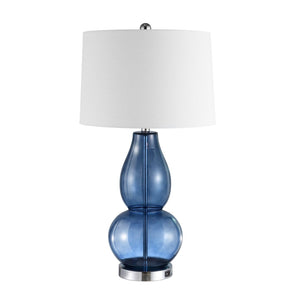 Safavieh MERCURIO, Stylish 28-Inch Blue Table Lamp Set of 2 with USB Ports for Modern Home Decor & Functionality LIT4155C-SET2-U