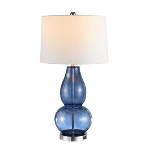 Safavieh MERCURIO, Stylish 28-Inch Blue Table Lamp Set of 2 with USB Ports for Modern Home Decor & Functionality LIT4155C-SET2-U