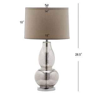 Safavieh MERCURIO Double Gourd Table Lamps - Elegant Ambient Lighting for Timeless Home Décor and Style Silver LIT4155D-SET2