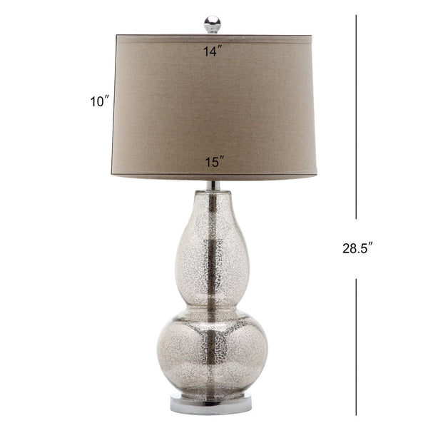Safavieh MERCURIO Double Gourd Table Lamps - Elegant Ambient Lighting for Timeless Home Décor and Style Silver LIT4155D-SET2