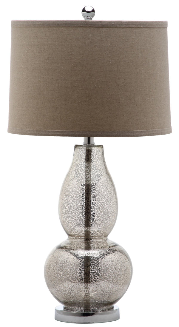 Safavieh MERCURIO Double Gourd Table Lamps - Elegant Ambient Lighting for Timeless Home Décor and Style Silver LIT4155D-SET2