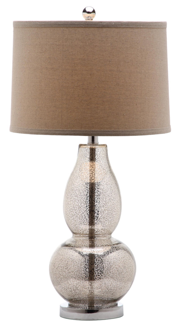 Safavieh MERCURIO Double Gourd Table Lamps - Elegant Ambient Lighting for Timeless Home Décor and Style Silver LIT4155D-SET2