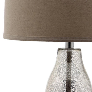 Safavieh MERCURIO Double Gourd Table Lamps - Elegant Ambient Lighting for Timeless Home Décor and Style Silver LIT4155D-SET2