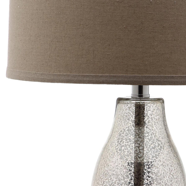 Safavieh MERCURIO Double Gourd Table Lamps - Elegant Ambient Lighting for Timeless Home Décor and Style Silver LIT4155D-SET2