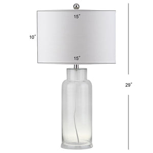 Safavieh BOTTLE Glass Table Lamps - Contemporary Minimalist Design for Elegant Ambient Lighting in Any Room Clear LIT4157B-SET2