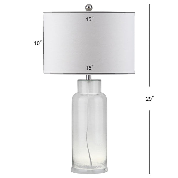 Safavieh BOTTLE Glass Table Lamps - Contemporary Minimalist Design for Elegant Ambient Lighting in Any Room Clear LIT4157B-SET2