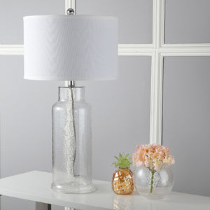 Safavieh BOTTLE Glass Table Lamps - Contemporary Minimalist Design for Elegant Ambient Lighting in Any Room Clear LIT4157B-SET2