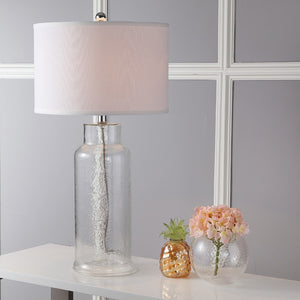 Safavieh BOTTLE Glass Table Lamps - Contemporary Minimalist Design for Elegant Ambient Lighting in Any Room Clear LIT4157B-SET2