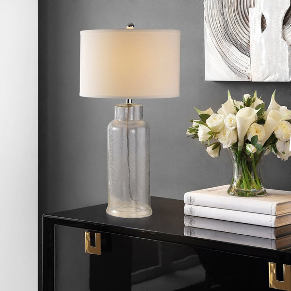 Safavieh BOTTLE Glass Table Lamps - Contemporary Minimalist Design for Elegant Ambient Lighting in Any Room Clear LIT4157B-SET2