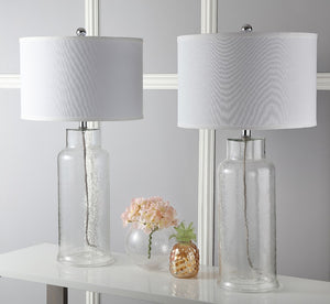 Safavieh BOTTLE Glass Table Lamps - Contemporary Minimalist Design for Elegant Ambient Lighting in Any Room Clear LIT4157B-SET2