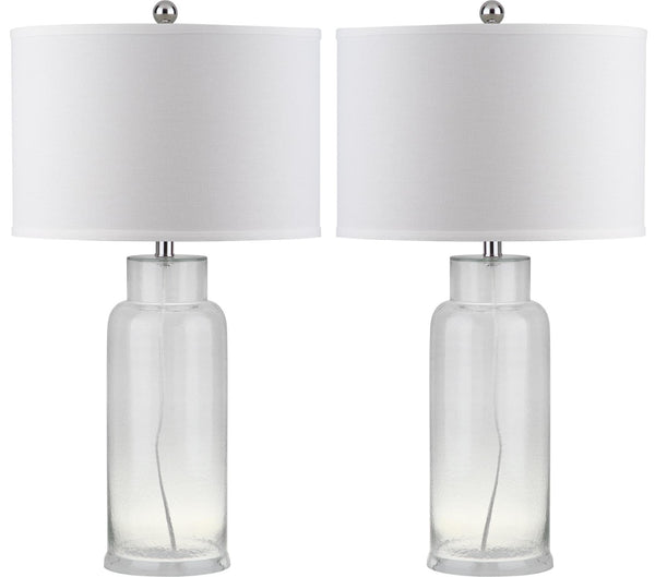 Safavieh BOTTLE Glass Table Lamps - Contemporary Minimalist Design for Elegant Ambient Lighting in Any Room Clear LIT4157B-SET2