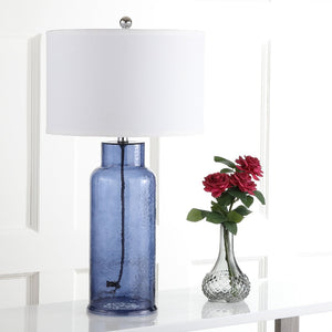 Safavieh BOTTLE Blue Glass Table Lamps - Elegant Ambient Lighting for Home Décor, Perfect for Any Room LIT4157C-SET2