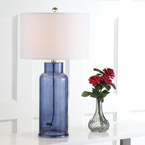 Safavieh BOTTLE Blue Glass Table Lamps - Elegant Ambient Lighting for Home Décor, Perfect for Any Room LIT4157C-SET2