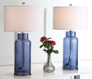 Safavieh BOTTLE Blue Glass Table Lamps - Elegant Ambient Lighting for Home Décor, Perfect for Any Room LIT4157C-SET2