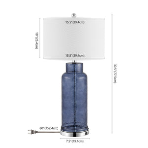 Safavieh BOTTLE Blue Glass Table Lamps - Elegant Ambient Lighting for Home Décor, Perfect for Any Room LIT4157C-SET2
