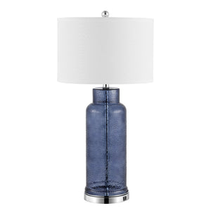 Safavieh BOTTLE Blue Glass Table Lamps - Elegant Ambient Lighting for Home Décor, Perfect for Any Room LIT4157C-SET2