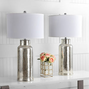 Safavieh BOTTLE Glass Table Lamps - Contemporary Minimalist Design for Elegant Ambient Lighting in Any Room Silver LIT4157D-SET2