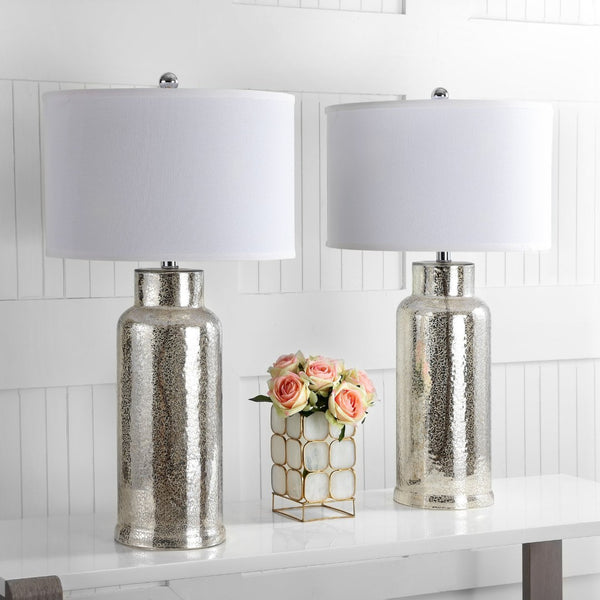 Safavieh BOTTLE Glass Table Lamps - Contemporary Minimalist Design for Elegant Ambient Lighting in Any Room Silver LIT4157D-SET2