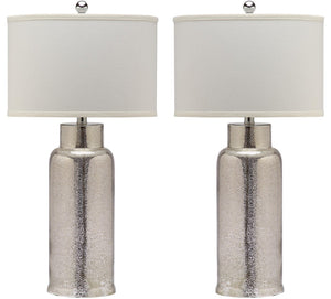 Safavieh BOTTLE Glass Table Lamps - Contemporary Minimalist Design for Elegant Ambient Lighting in Any Room Silver LIT4157D-SET2