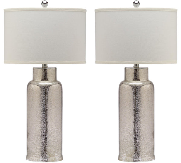 Safavieh BOTTLE Glass Table Lamps - Contemporary Minimalist Design for Elegant Ambient Lighting in Any Room Silver LIT4157D-SET2