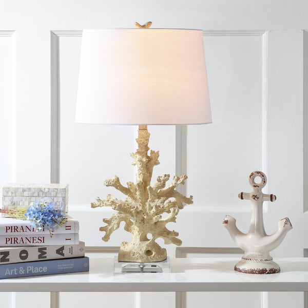 Safavieh FAUX Coral Branch Table Lamps in Cream – Elegant Coastal Lighting for Home Décor & Bedrooms LIT4161A-SET2