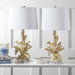 Safavieh FAUX Coral Branch Table Lamps in Cream – Elegant Coastal Lighting for Home Décor & Bedrooms LIT4161A-SET2