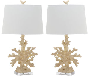 Safavieh FAUX Coral Branch Table Lamps in Cream – Elegant Coastal Lighting for Home Décor & Bedrooms LIT4161A-SET2