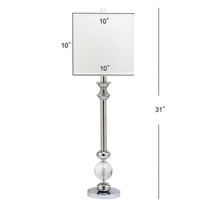 Safavieh ERICA, Elegant 31-Inch Crystal and Iron Table Lamp Set of 2 with USB Ports for Modern Living Spaces LIT4164A-SET2-U