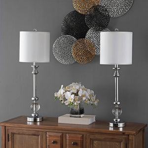 Safavieh ERICA, Elegant 31-Inch Crystal Table Lamp Set of 2 - Modern Design with Iron Accents for Any Space LIT4164A-SET2